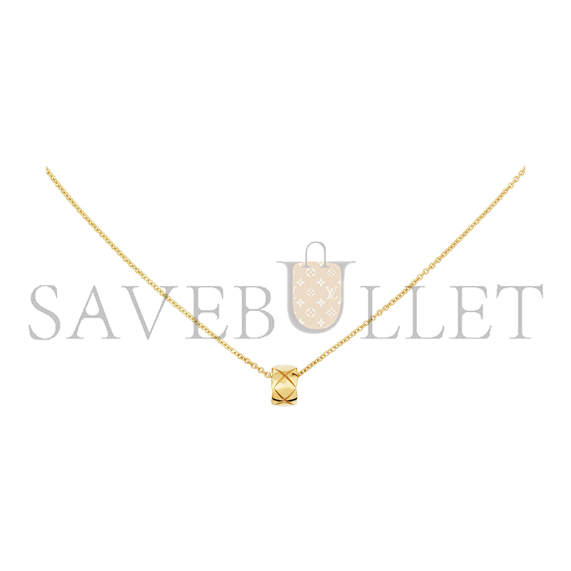 Ch*el coco crush necklacequilted motif, 18k yellow gold j12305